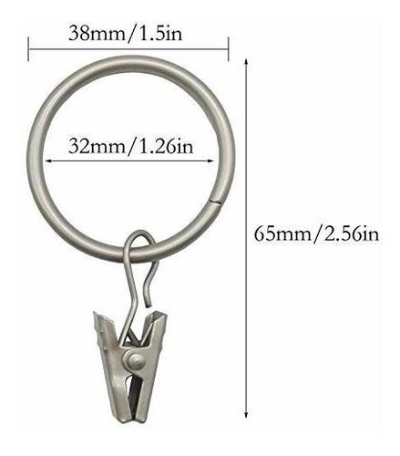 Imagen 3 de 6 de Topspeeder 36 Paquete Anillos Clips Para Cortinas Metal Fuer