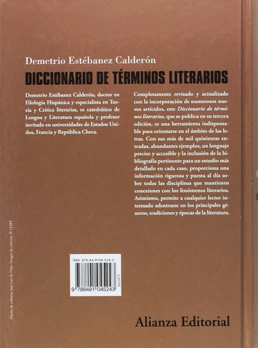 Diccionario De Terminos Literarios - Demetrio Estebanez Cald