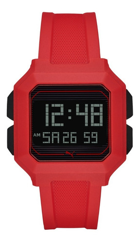 Reloj Puma P5019 Remix Rojo Polyuretano 5 Atm Of