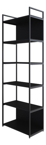 Estante Alta C/06 Prateleiras 185x60x33cm C/fundo Yon Cor Preto Tx/est.preta