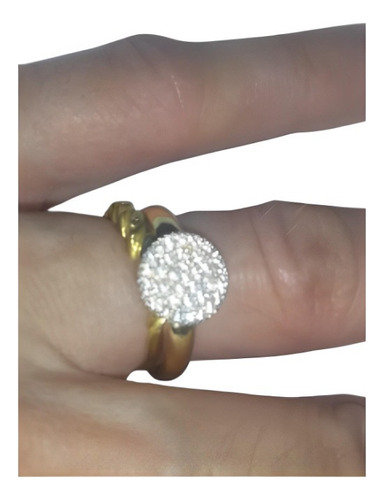 Belo Anel,com Diamantes Em Ouro Amarelo 18k!!!!