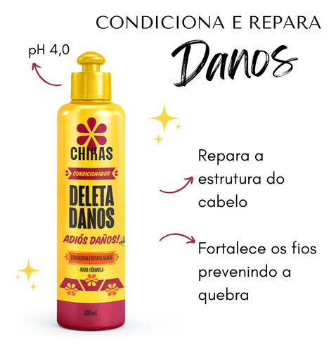 Kit Shampoo E Condicionador 300ml Deleta Danos Chikas