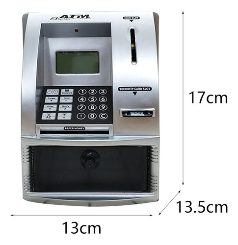 Mini Alcancía Para Cajero Automático, Tarro De Plata