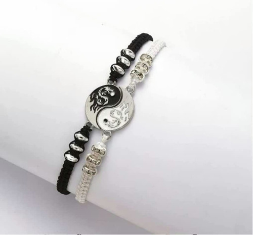 Qyju Juego De Collares Y Pulseras De Yin Yang Dragón Para Pareja