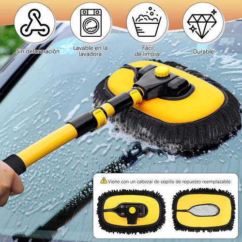 Cepillo Para Polvo De Lavado Para Auto Coche Con Mango Largo
