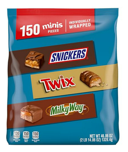 Combo De Chocolates: Milky Way, Snickers Y Twix Minis, 46.86