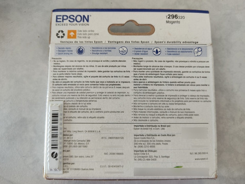 Cartucho De Tinta Epson 296 Magenta Precio Neto Iva Incluido (Usado)