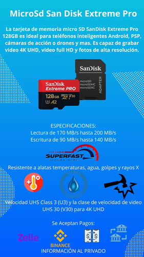 Tarjeta Microsd Sandisk Extreme Pro 128gb