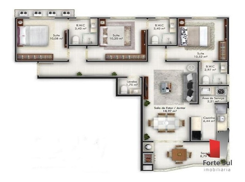 Imagem 9 de 12 de Ótimos Apartamentos Com 02 Ou 03 Suítes - Bem Localizado!!! - L263 - 4848777