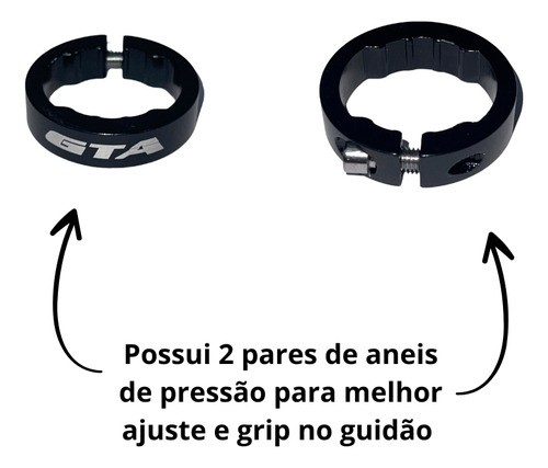 Manopla Luva Punho Com Trava De Alumínio 130mm Mtb Bicicleta