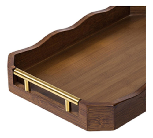 Servir Bandeja Plato Rectangular Almacenamiento De S Marrón
