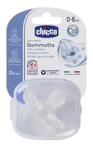  Chupón de Silicona Suave de Chicco, 0-6 meses, Transparente :  Bebés