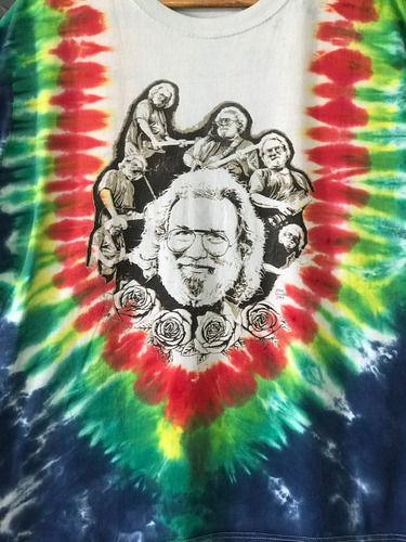 Jerry Garcia Grateful Dead Tie Dye Xl Vintage Estampada (Usado)