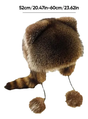 Gorros De Felpa Con Orejas De Mapache Gorro De Cola De Mapac