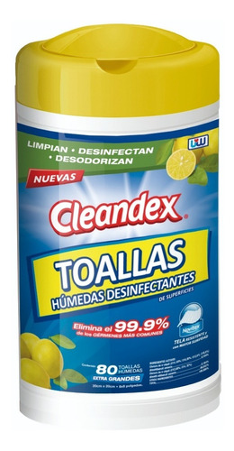 Toallitas Húmedas Desinfectantes Cleandex 80 Toallas 