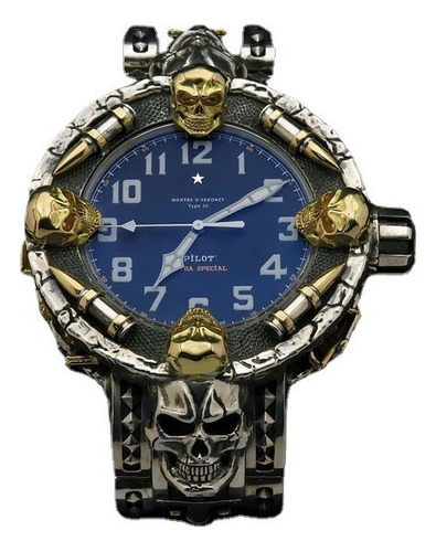 Reloj Digital De Resina Con Correa De Calavera Y Esfera Dora