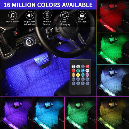 Car Rgb Led Tira De Luz Atmosfera Pie Ambiental Light Ap