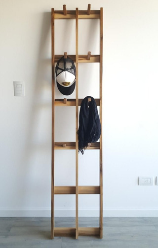 Imagen 5 de 7 de Perchero Nórdico Madera Guayubira Maciza Medida 40cm X 180cm