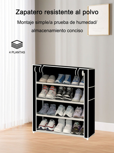 Zapatero De Entrada Multicapa Refuerzo Negro Negro