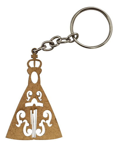 Kit 30 Chaveiro Nossa Senhora Aparecida C Argola 3,3x5cm Mdf