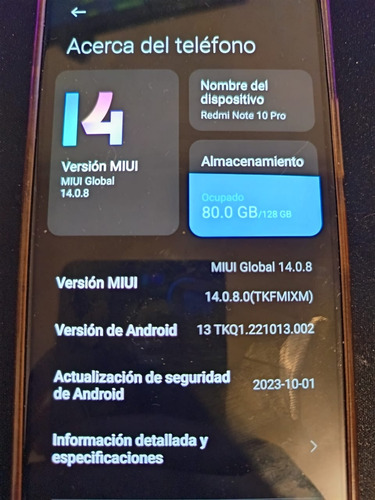 Xiaomi Redmi Note 10 Pro Dual Sim 128 Gb Gris Ónix 8 Gb Ram