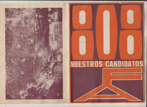 1971 Frente Amplio Pdc Lista 808 Boletin Candidatos Ephemera