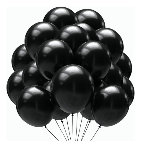 Pack De 100 Globos De Látex Negros Para Bodas Y Fiestas