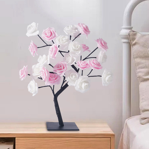 Lámpara De Árboles De Rosas Artificiales Nightlight