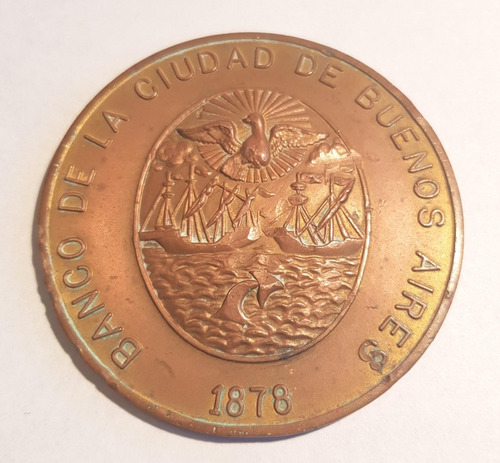 Medalla Banco De La Ciudad De Buenos Aires 1878 Bronce B10