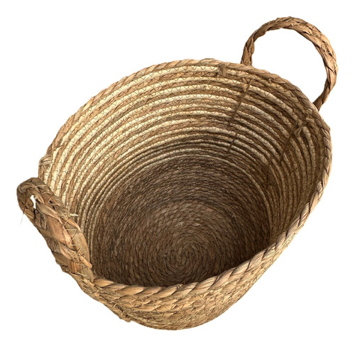 Canasto Redondo Decorativo Para Almacenamiento D Mimbre 25cm Natural Fibra