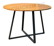 Comprar Mesa Redonda De Comedor 100 Madera Hierro - Horacio Home
