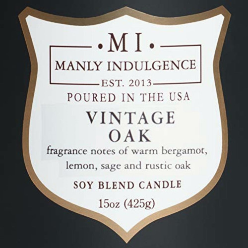 Manly Indulgence Vela Perfumada De Roble Vintage, Tamaño