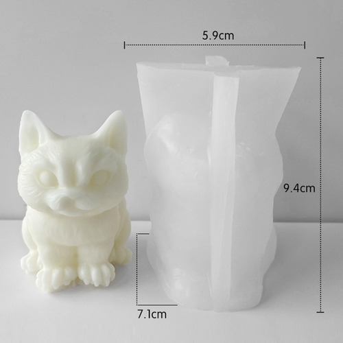 (a) Moldes Para Velas Con Forma De Gato, Molde 3d De Silicon