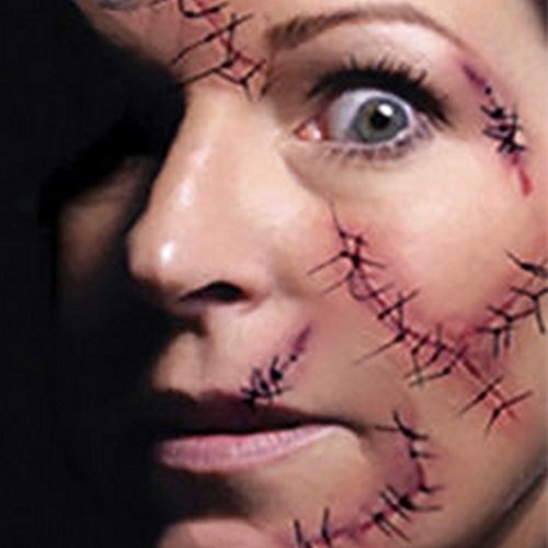 Imagen 3 de 7 de Maquillaje - Halloween Costume Zombie Scars Tattoos 2 Pack L