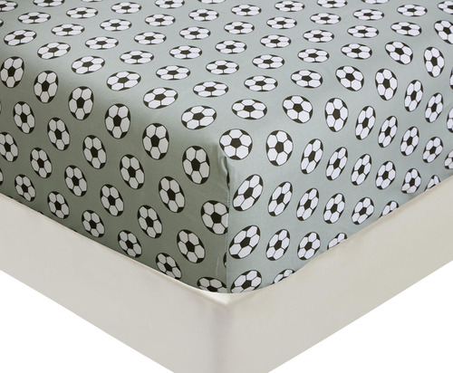 Juego De Sábanas Deportivas 3 Piezas Individual Xl Gris Negr