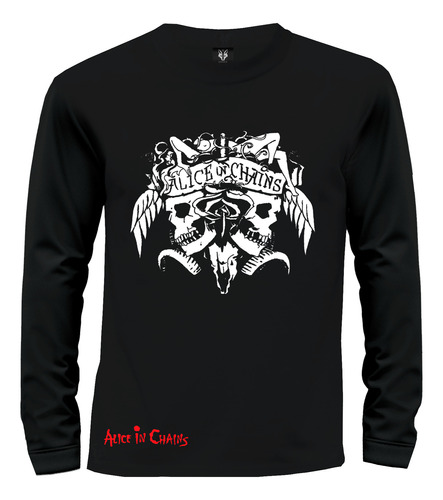 Camiseta Camibuzo Rock Metal Alice In Chains Skulls