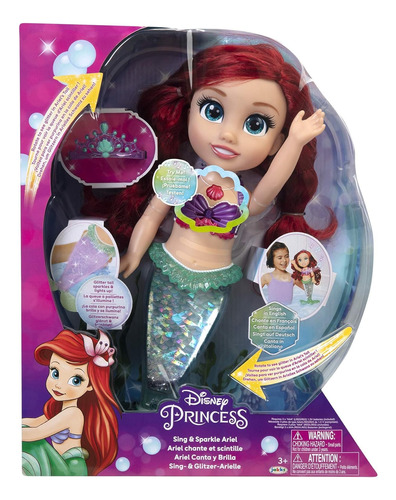 Muñeca Disney Princesas Electrónica Ariel Canta Y Brilla