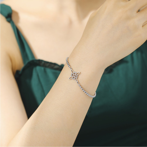 Pulsera Nudo De La Bruja Protección Y Estilo Aceroinoxidable Nudo Celta Plateado 6 Cm 17 Cm
