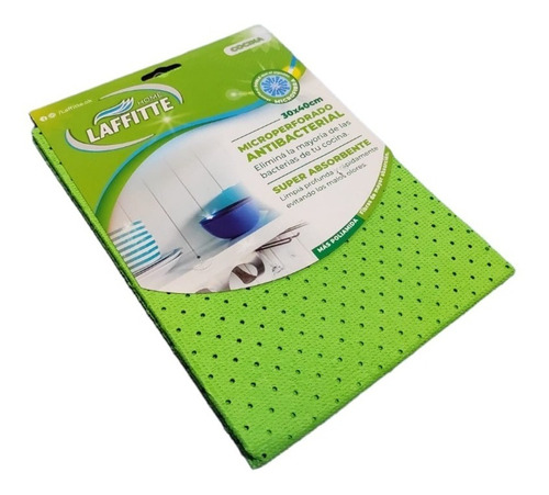 Paño Microfibra Laffitte Color Verde Microperforado Cocina