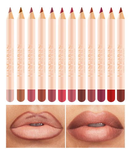 Juego De Lápices Labiales Mate De 12 Colores N, Fácil De Usa