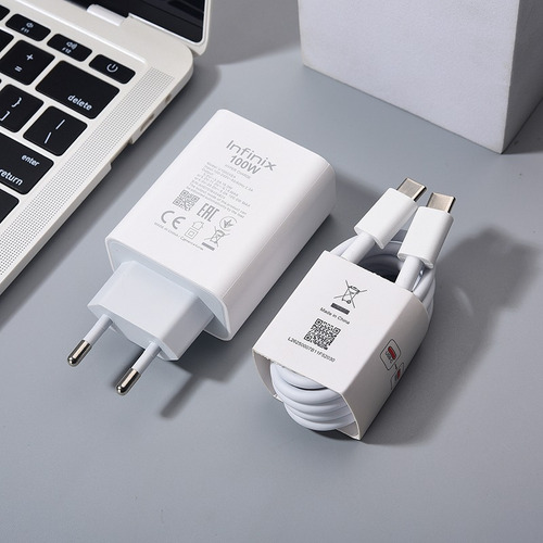 Cargador Para Infinix 100w 90w 70w 68w Hyper Charge Blanco