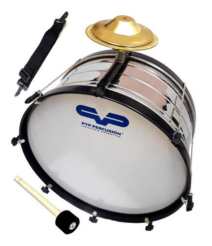 Bombo Pyp Murga 22'' 6 Tensiones Pintado Epoxi C/platillo