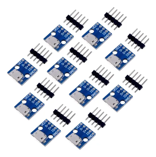 Modulo Adaptador Micro Usb Con Pinout Pack X 10 Unidades