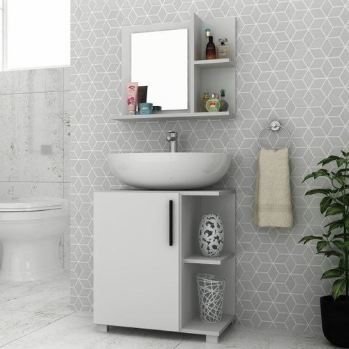 Mueble De Baño Con Espejo Color Blanco