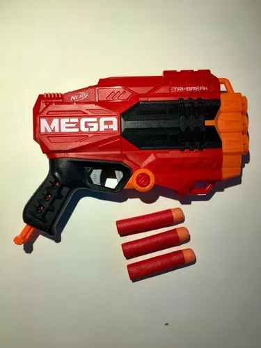 Nerf MEGA Tri-Break Preto - Laranja e Vermelho - Outros Jogos ao