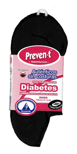 Liners Preven-t Dama Pie Diabetico Afelpados Pack 4pares