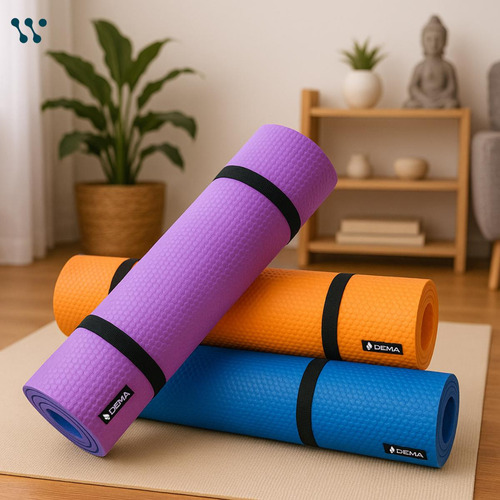 Colchoneta Yoga Mat 5mm Antideslizante Ejercicios Gym Color Violeta