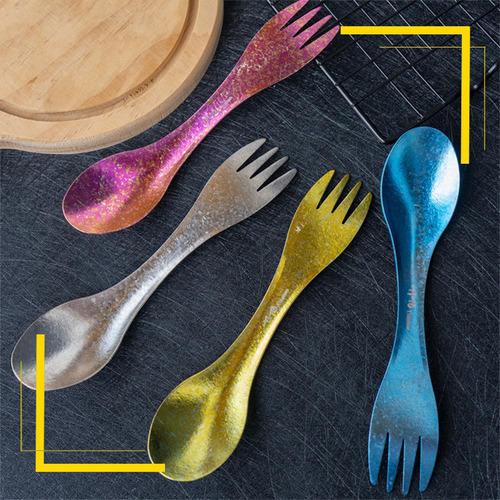 Cubertería Portátil Spork, Ultraligera, 2 En 1, Para Acampa