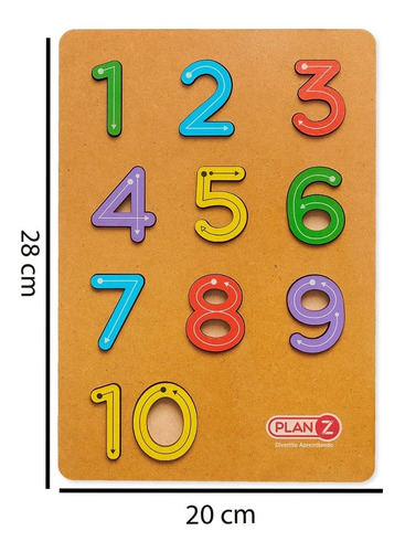 Imagen 5 de 10 de Juego Encastre Madera Didáctico Infantil Números Niños