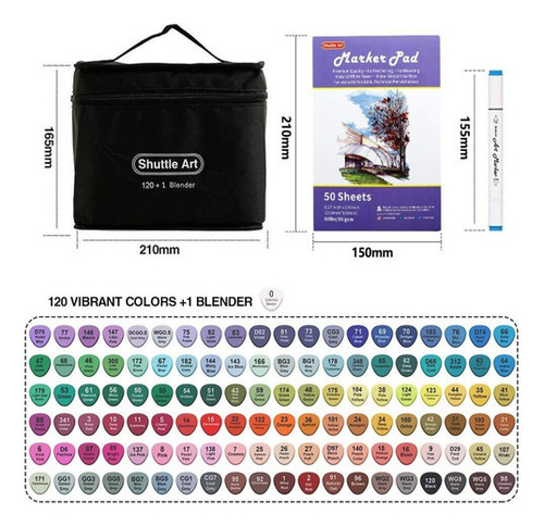 Shuttle Art Marcadores 121 Colores De Doble Punta